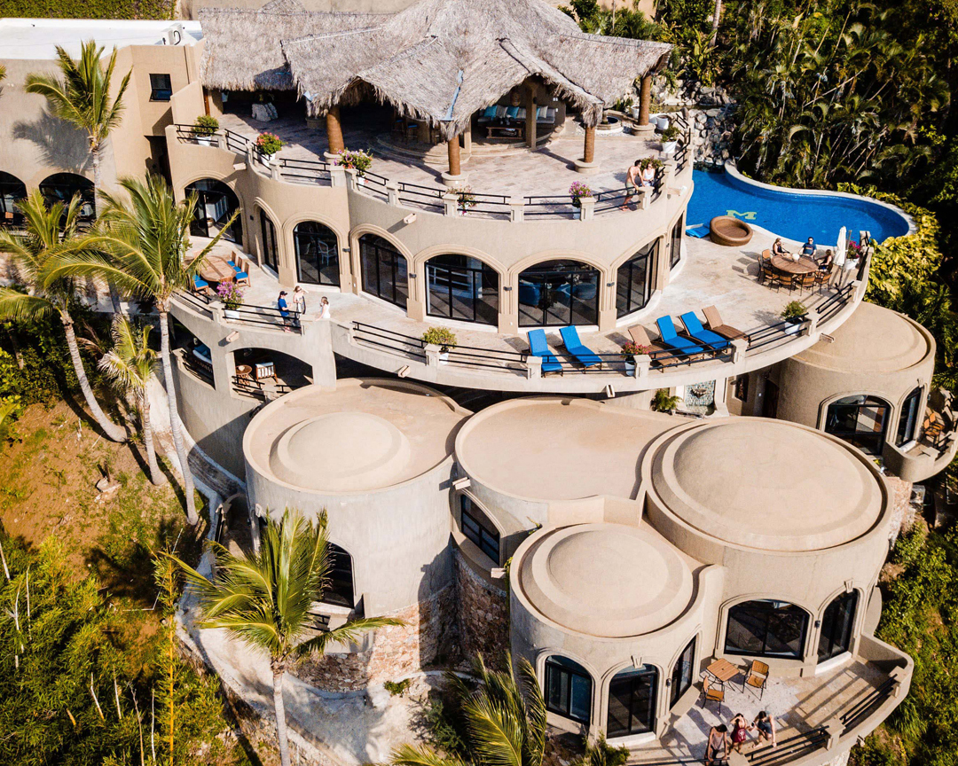 Castillo del Mar view from above showing off the rounded lower rooms