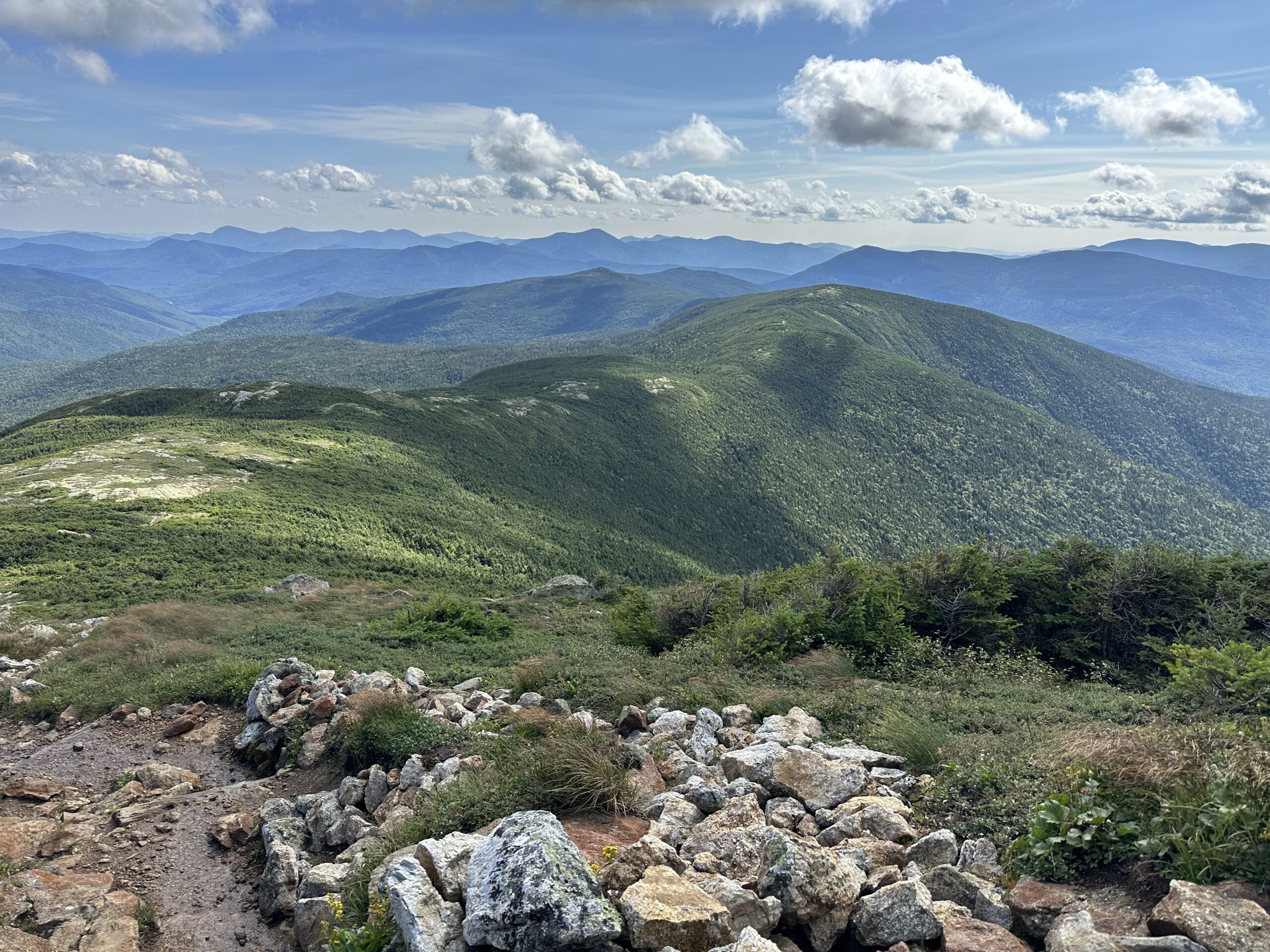 Views from the Summit of Mount Washington, NH, showing neighboring mountaintops