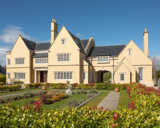 Manor and front gardens at Birchwood Estate