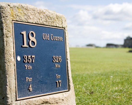 The Residence at St. Andrews Marker for Hole 18 on the Old Course