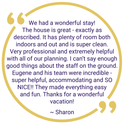 Testimonial Quote from Sharon about how wonderful her trip experience was