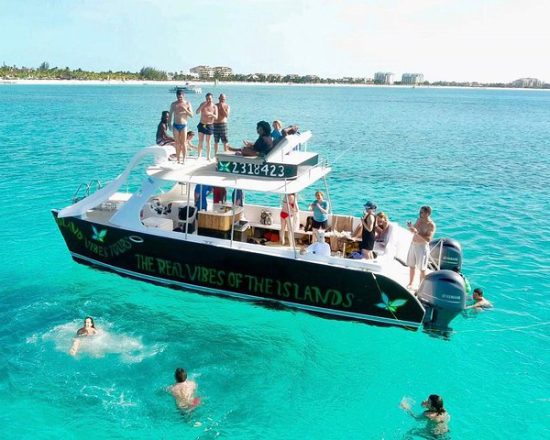 Blue Island Villa guests enjoying a snorkeling excursion on Chalk Sound